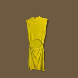 Neon yellow sleeveless dress